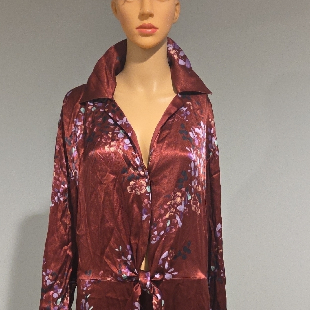 Vince Burgundy Floral Maxi Dress - Picture 4 of 16